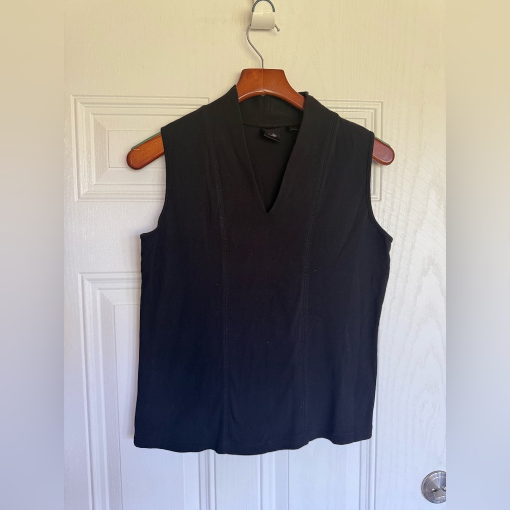 2 for $10 sale: Rafaella studio black v notch cotton tank top blouse - PM